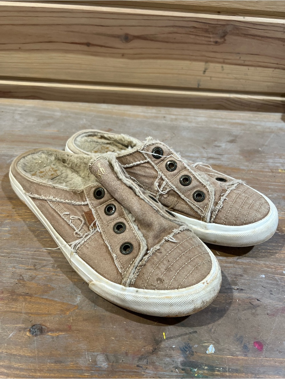 Blowfish Malibu Casual Slip-On Canvas Slippers in Tan
